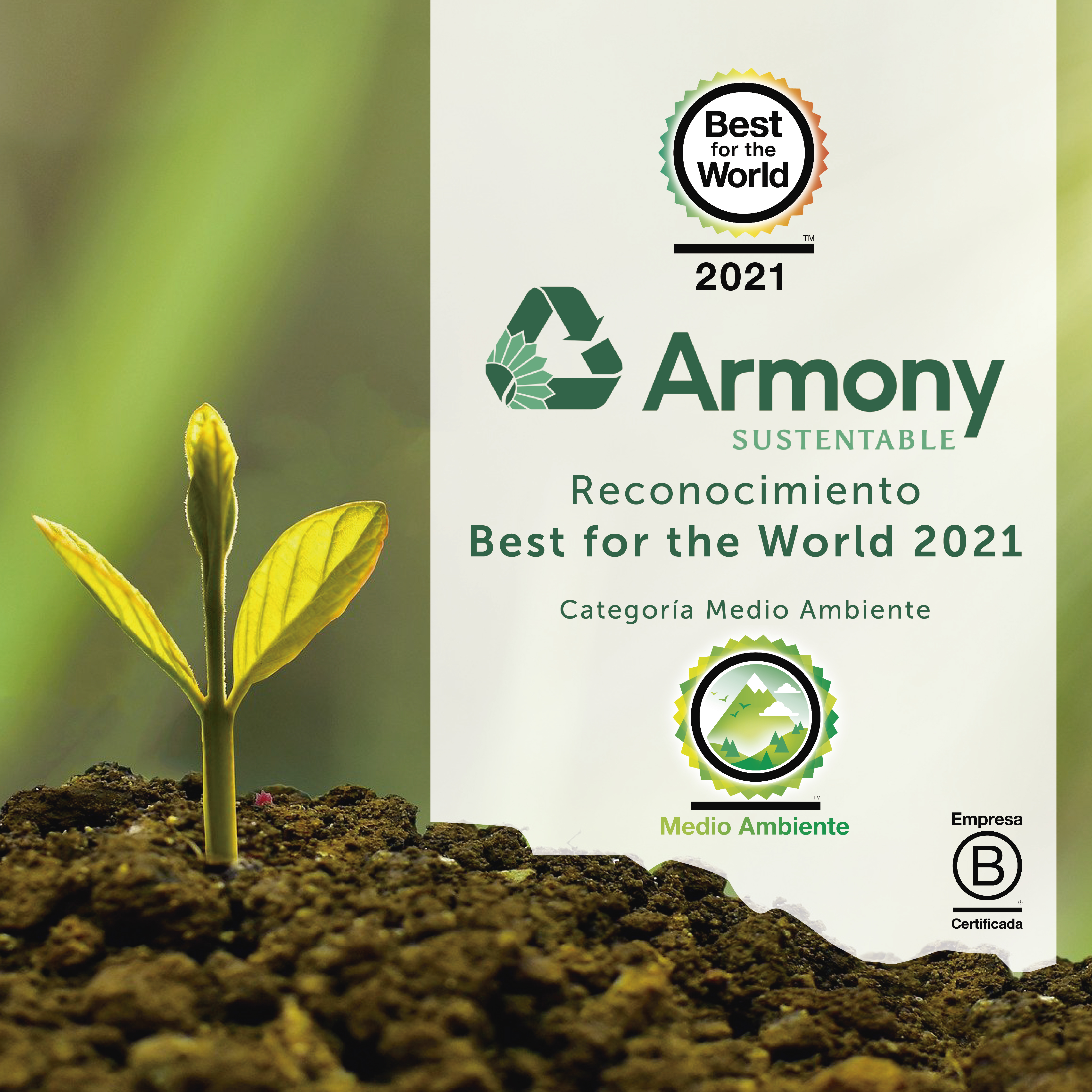 Armony reconocida como empresa "Best for the World" (BFTW) 2021